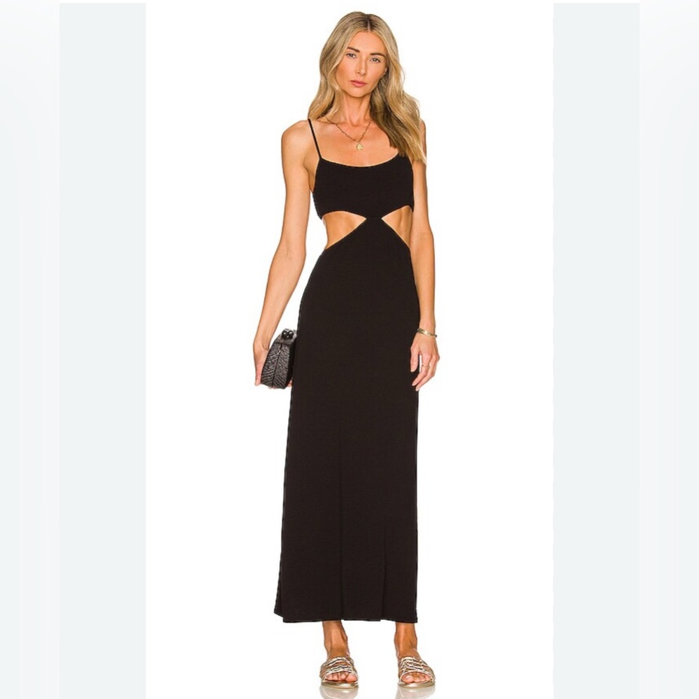 Elegant Black Cutout Maxi Dress